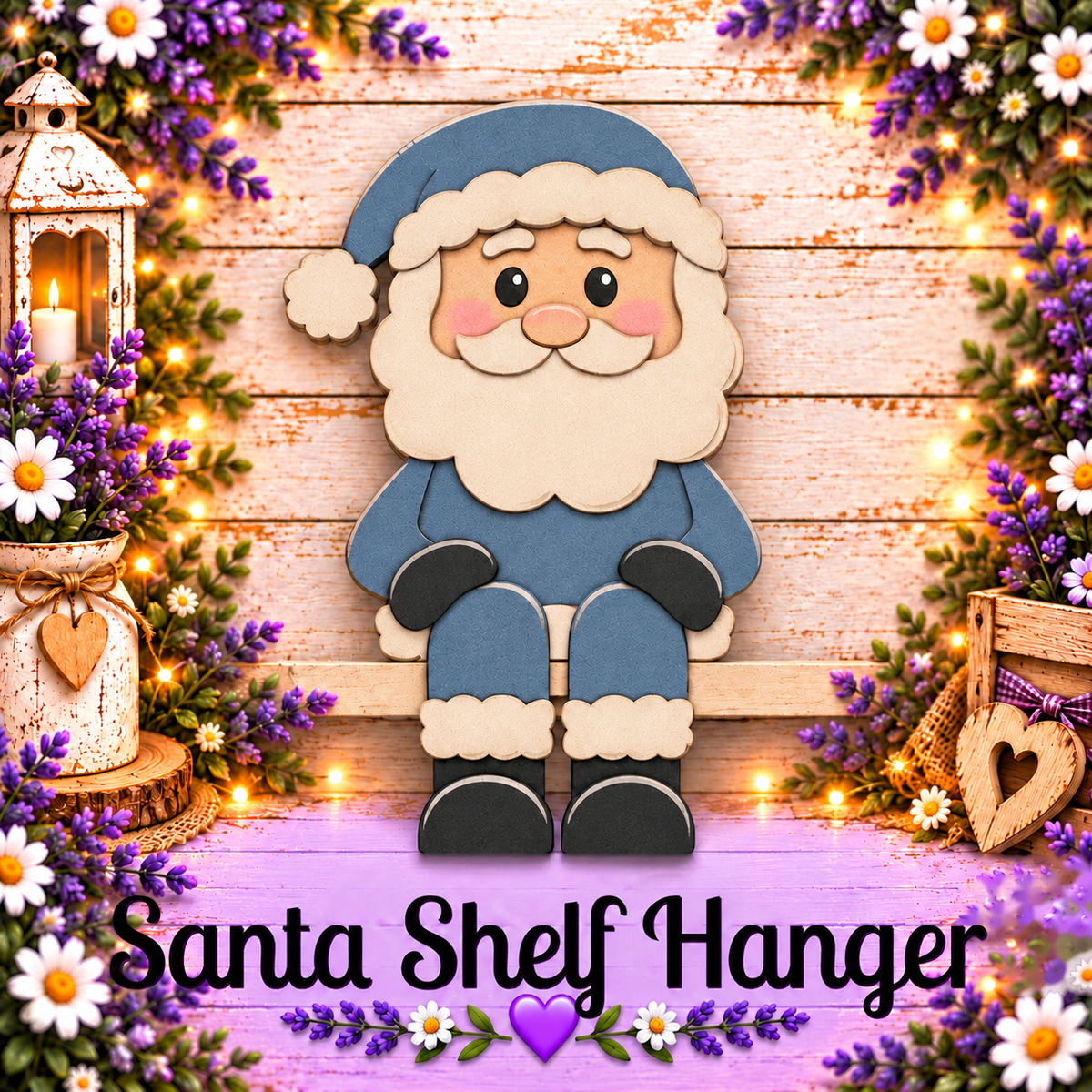 Unfinished MDF Santa Shelf Hanger