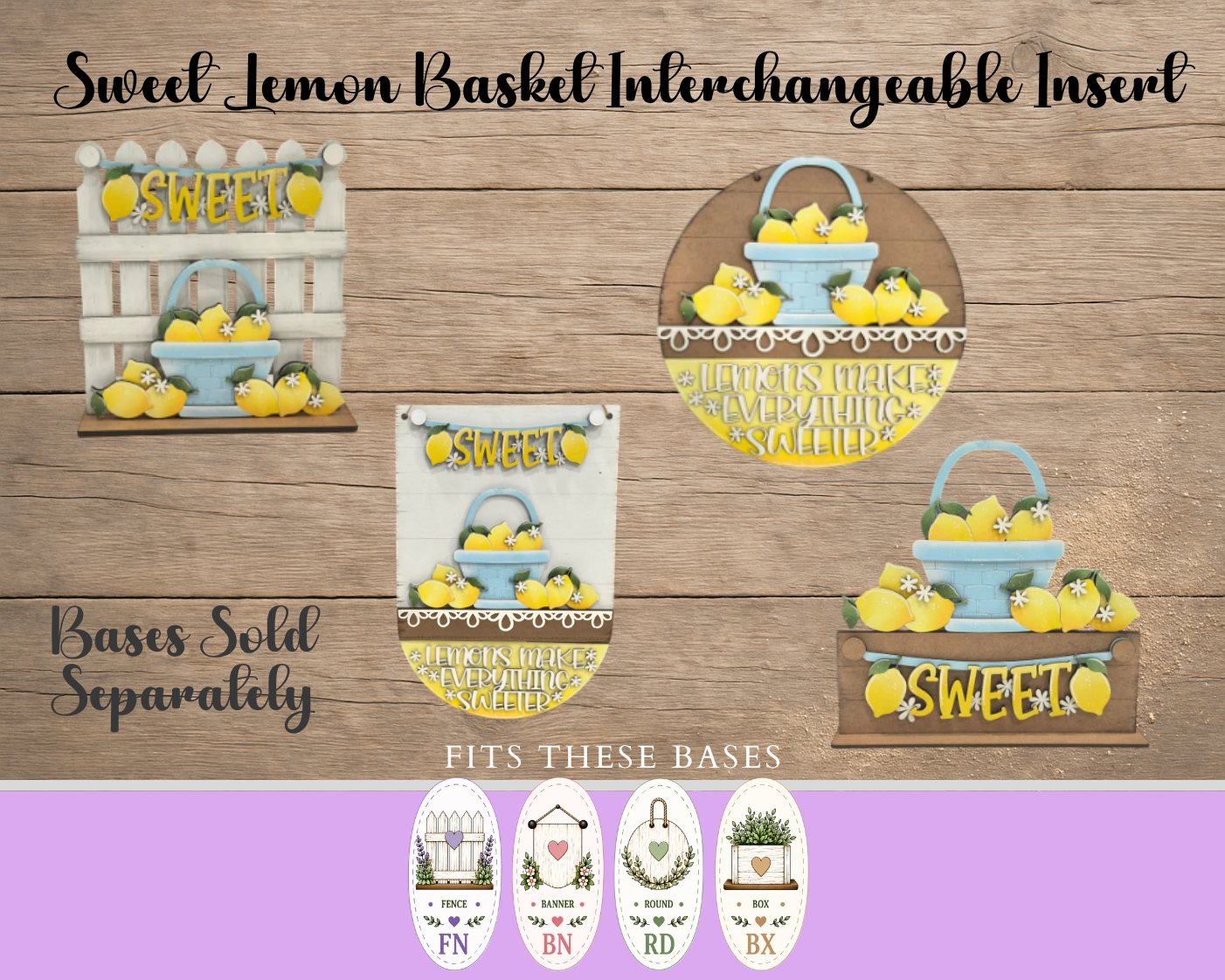 Unfinished Sweet Lemon Basket Insert