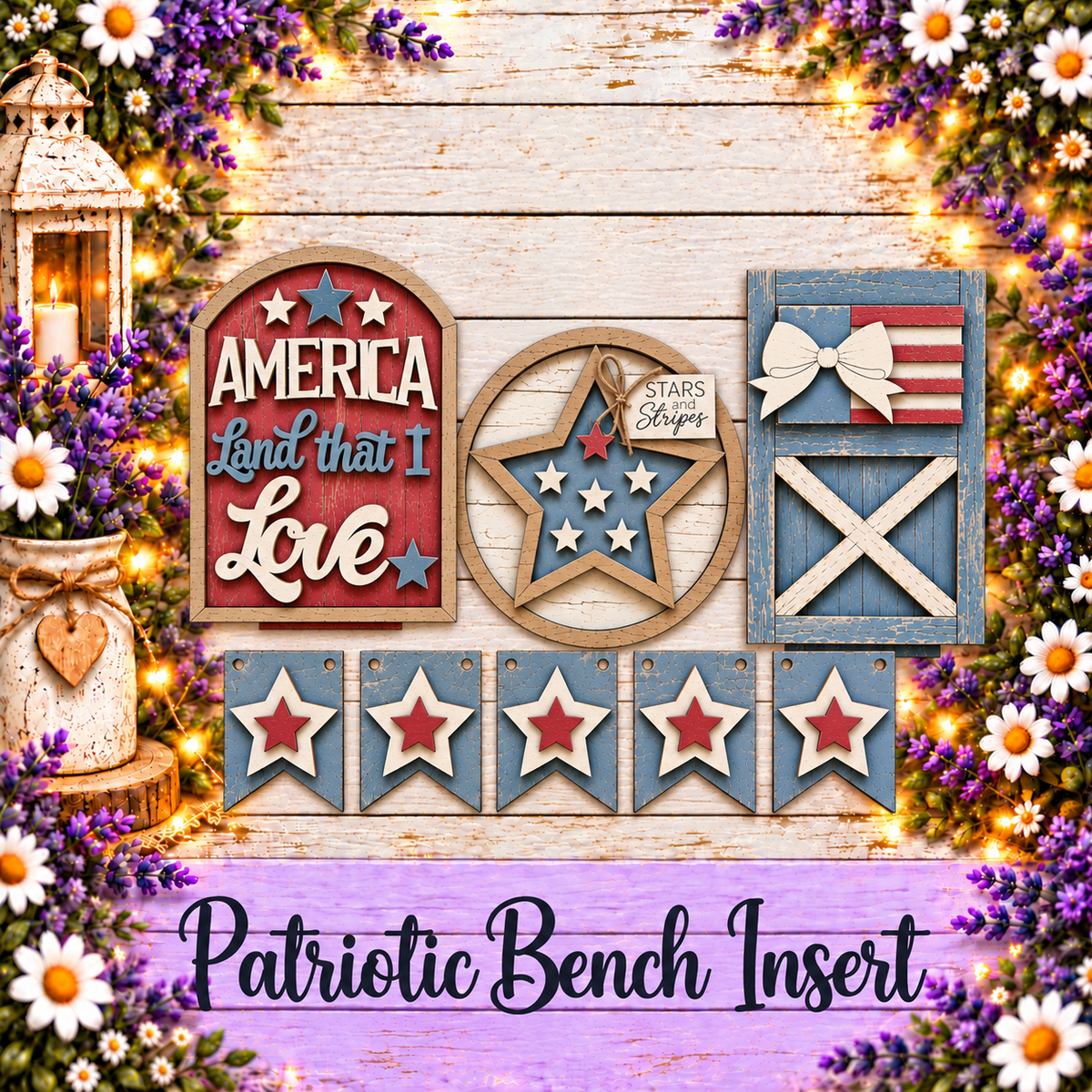Patriotic Bench Insert