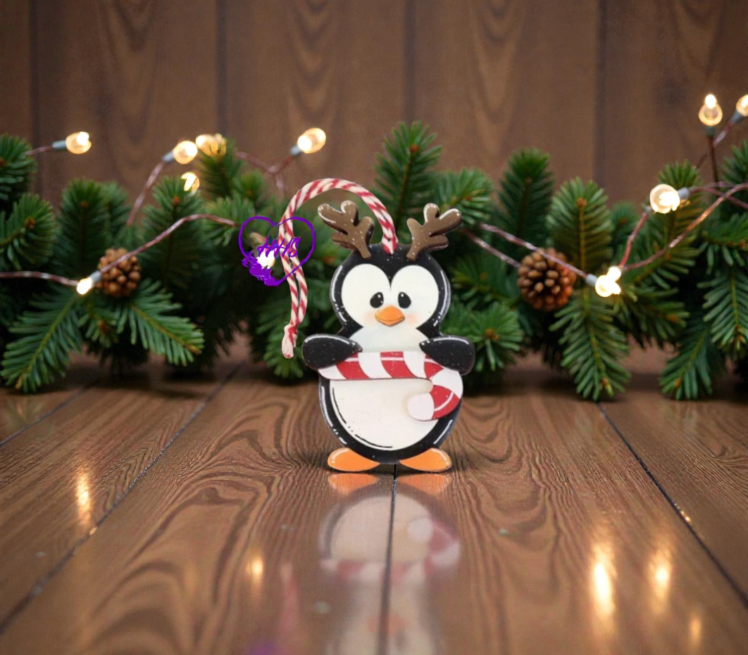 Whimsical Penguin Ornament Set – Layered Christmas Cuties