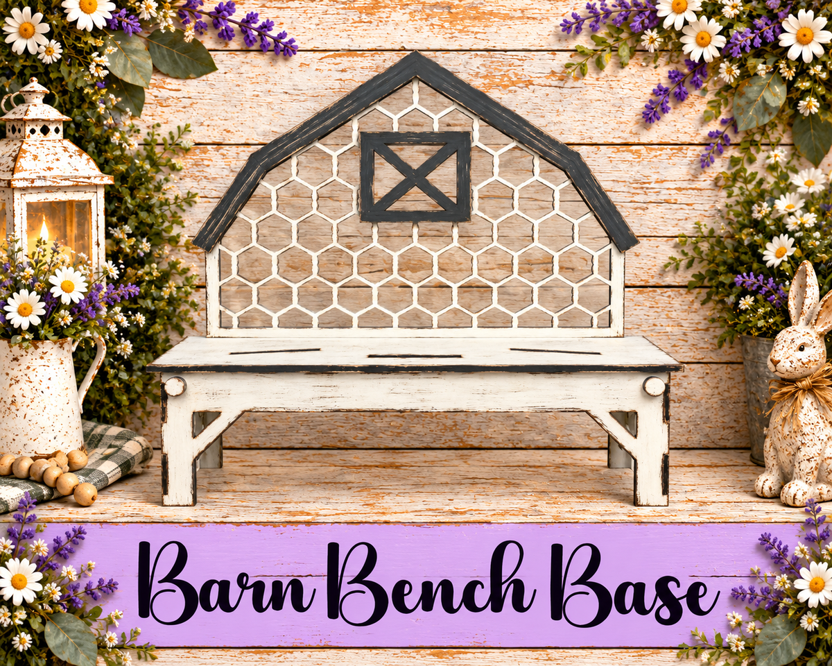 Unfinished MDF Barn Bench Interchangeable Base