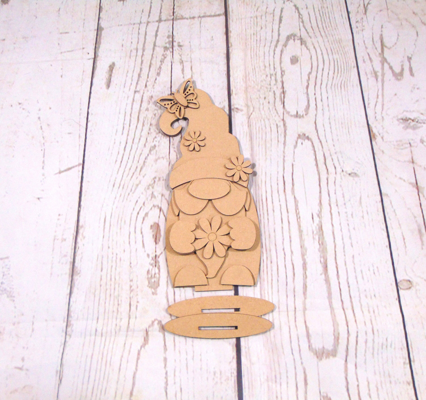 DIY Unfinished MDF Spring Gnome Kit - Craft Your Whimsical Garden Decor Project