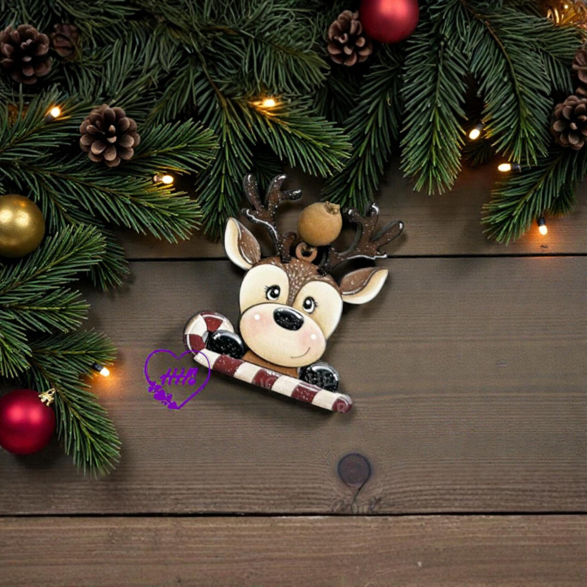 Whimsical Reindeer Ornament Set – Christmas Holiday Décor