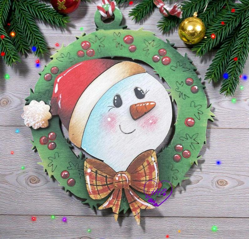 Whimsical Snowman Ornament Set – Layered Christmas Characters