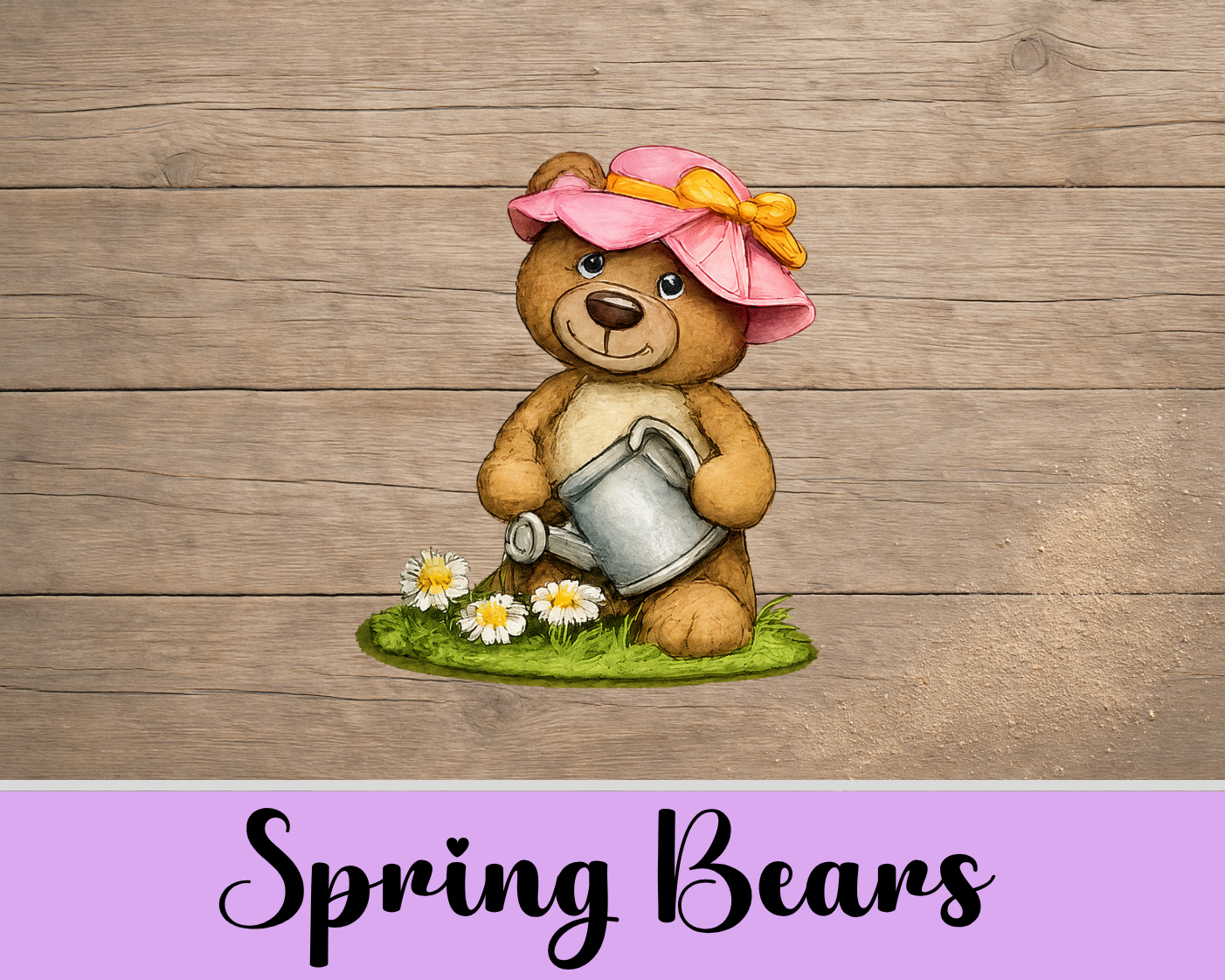 Unfinished MDF Spring Bears Shelf Sitter Set | Layered DIY Spring & Garden Decor (Set of 5)