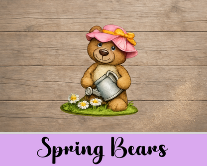Unfinished MDF Spring Bears Shelf Sitter Set | Layered DIY Spring & Garden Decor (Set of 5)
