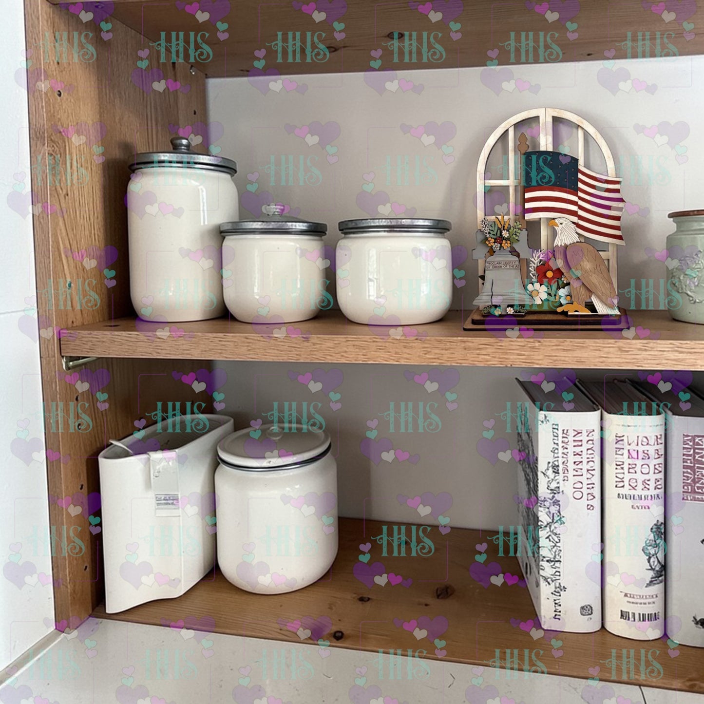 Unfinished MDF Patriotic Window Insert Decor