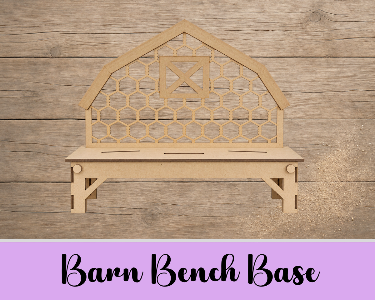 Unfinished MDF Farmhouse Barn Shelf Sitter Kit: Wood Decor