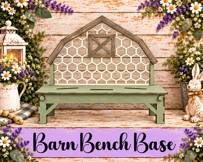 Unfinished MDF Barn Bench Interchangeable Base