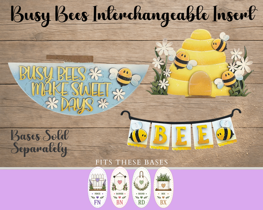 Unfinished MDF Bee Fence Insert with Banner