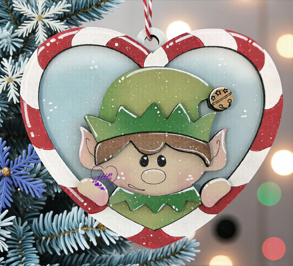 Candy Cane Heart Christmas Ornament Collection – Layered Holiday Cuties