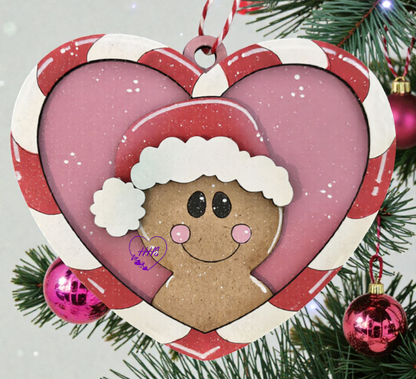 Candy Cane Heart Christmas Ornament Collection – Layered Holiday Cuties