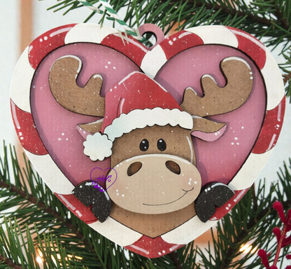 Candy Cane Heart Christmas Ornament Collection – Layered Holiday Cuties