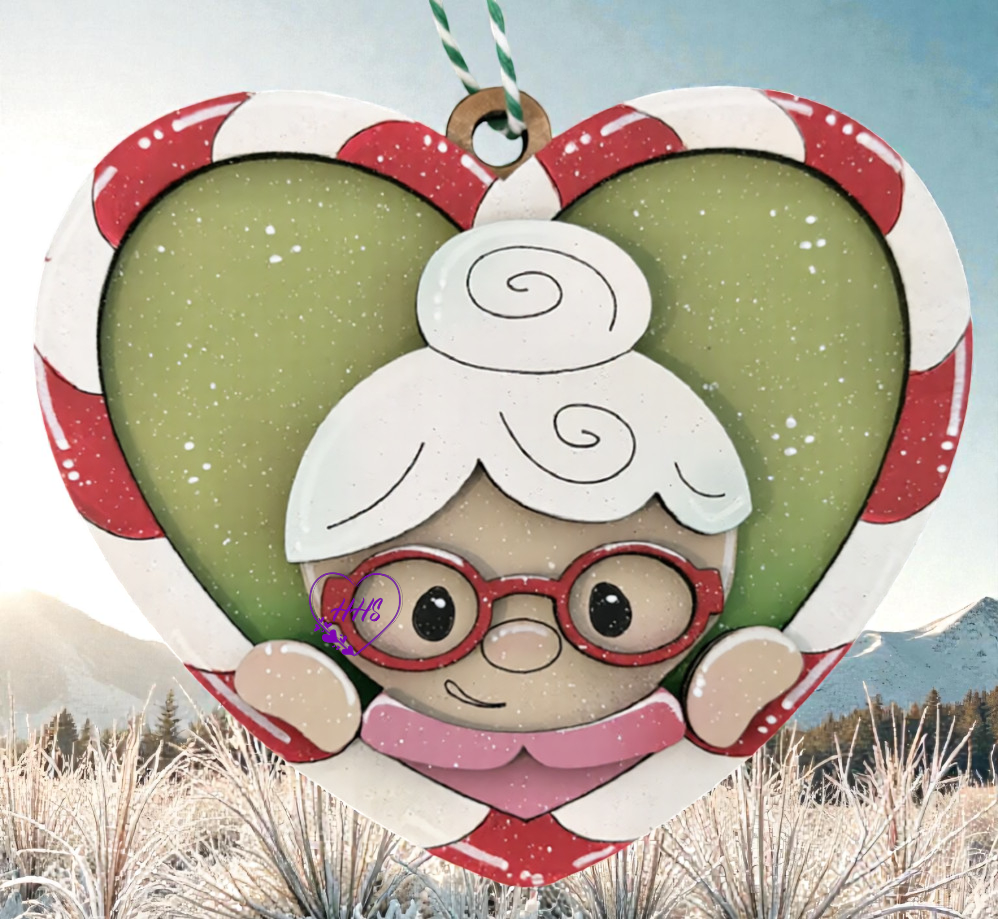 Candy Cane Heart Christmas Ornament Collection – Layered Holiday Cuties