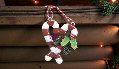 Layered Candy Cane Christmas Ornaments
