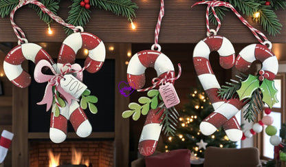 Layered Candy Cane Christmas Ornaments