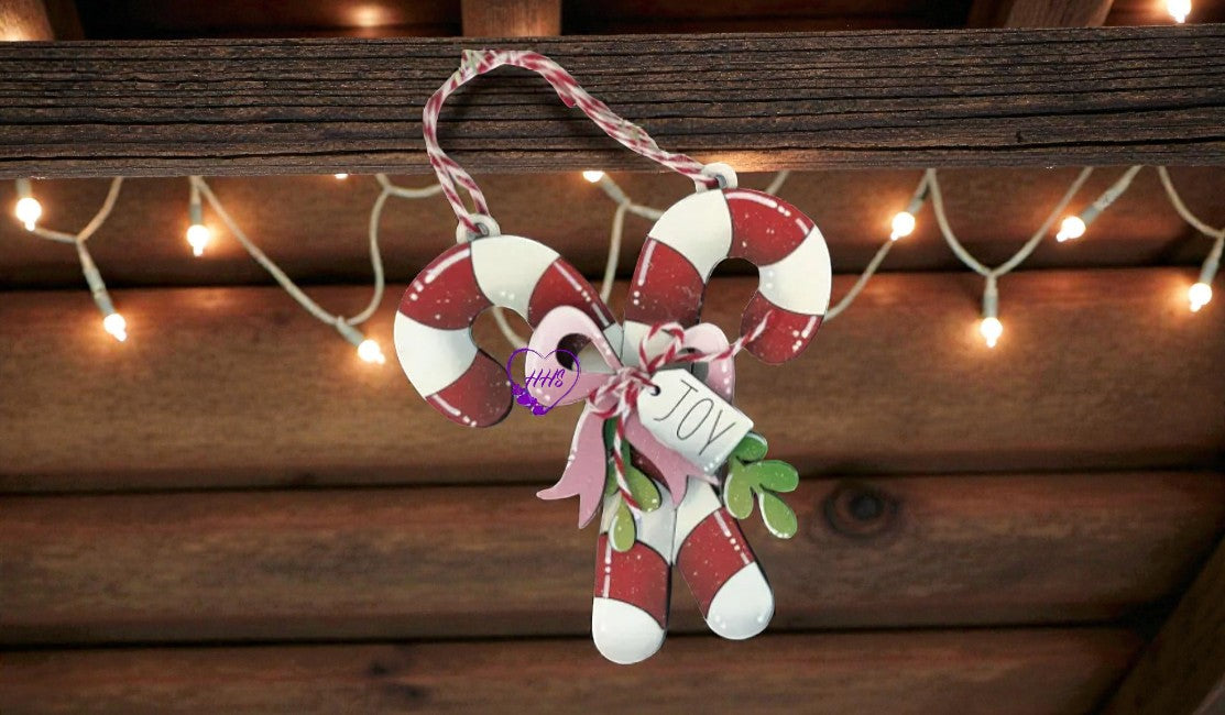 Layered Candy Cane Christmas Ornaments
