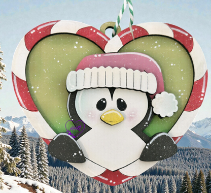 Candy Cane Heart Christmas Ornament Collection – Layered Holiday Cuties