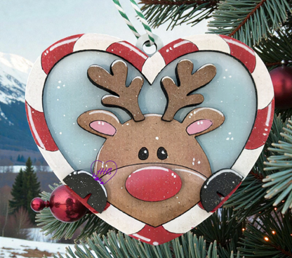 Candy Cane Heart Christmas Ornament Collection – Layered Holiday Cuties