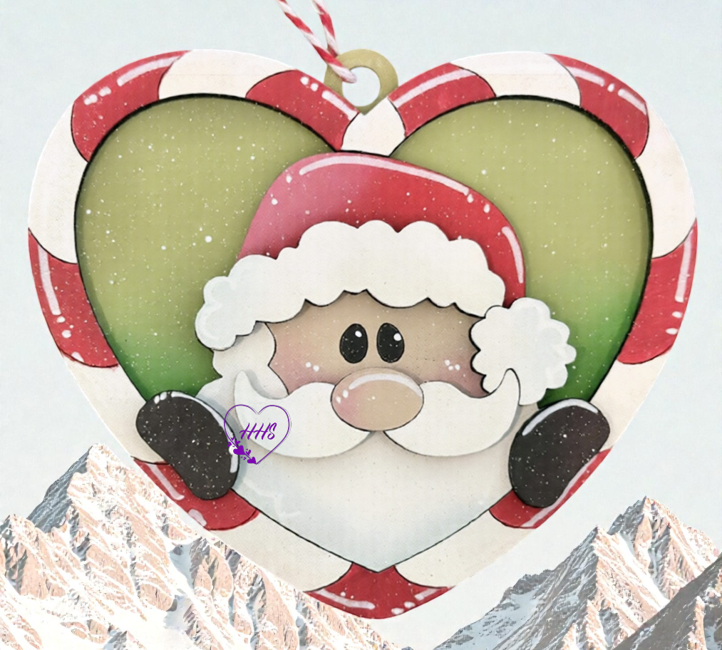 Candy Cane Heart Christmas Ornament Collection – Layered Holiday Cuties