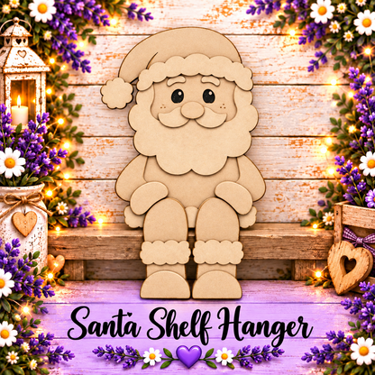 Unfinished MDF Santa Shelf Hanger