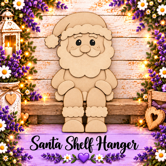 Unfinished MDF Santa Shelf Hanger