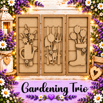 Unfinished MDF Gardening Trio