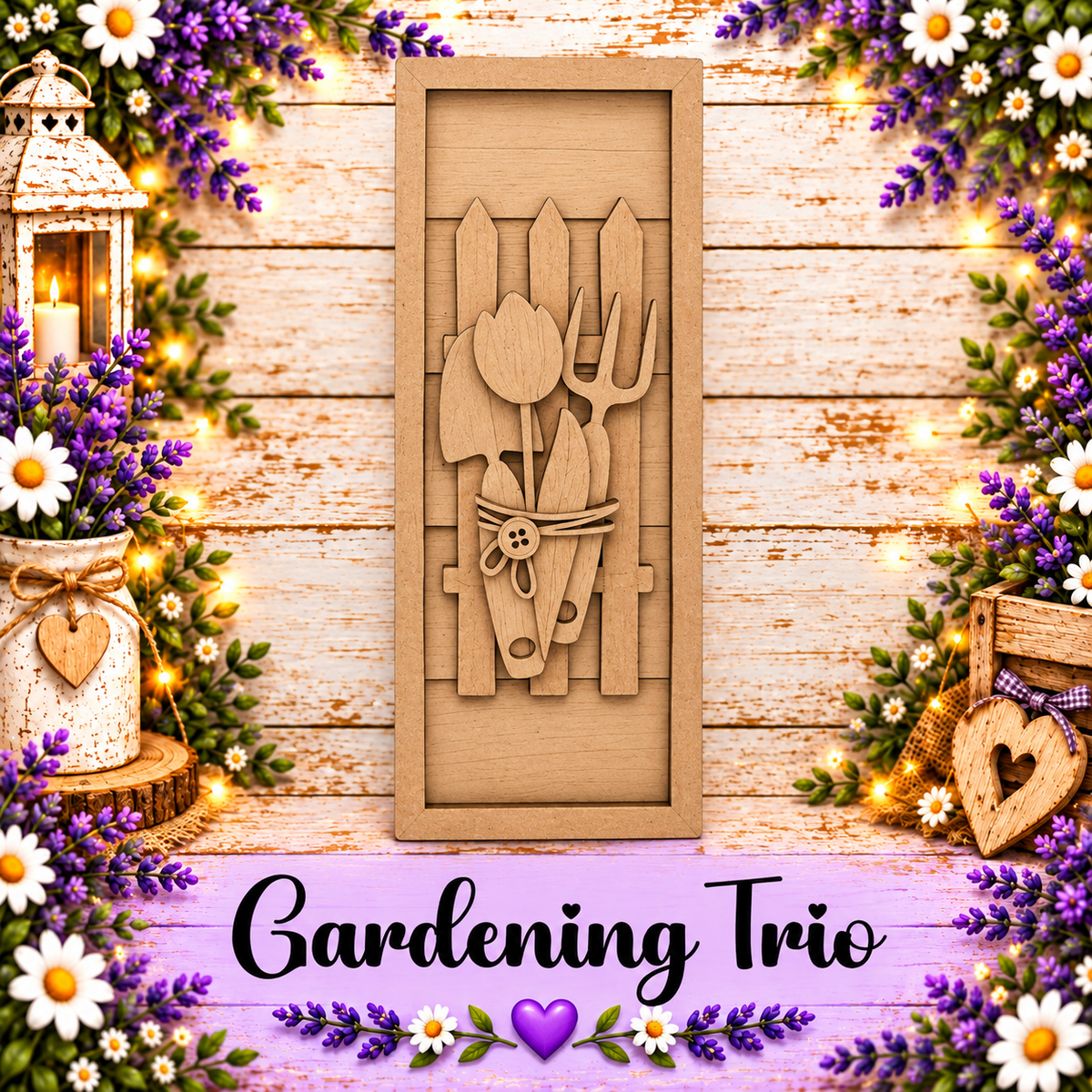 Unfinished MDF Gardening Trio
