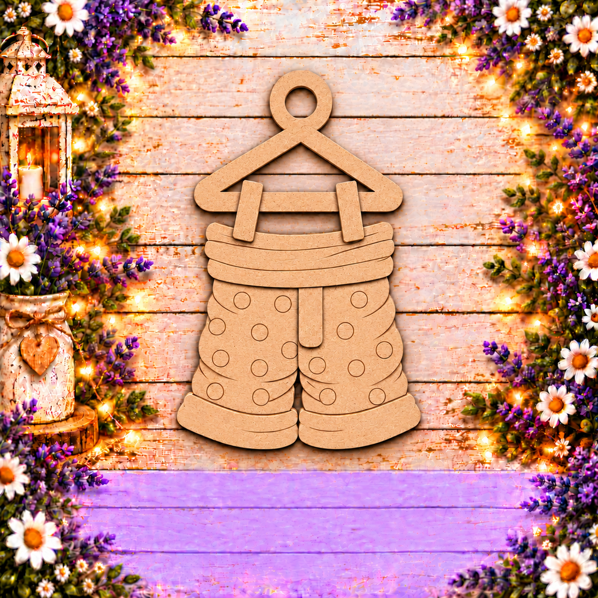 Unfinished MDF Santa's Shorts Double Sided Ornament