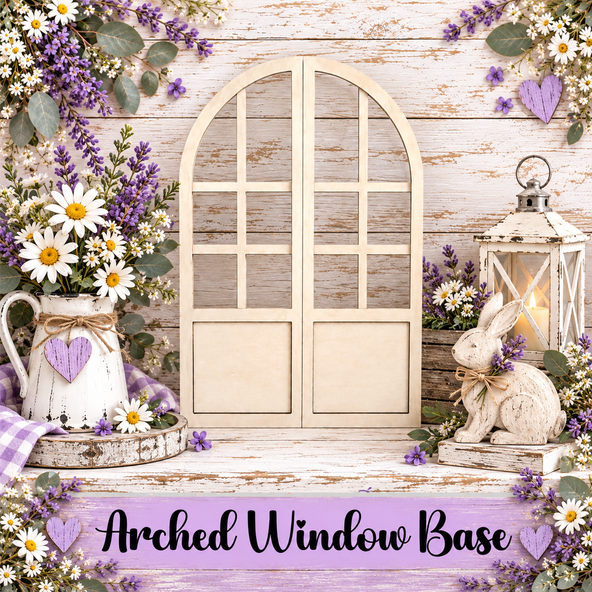 Unfinished MDF Arched Window Base