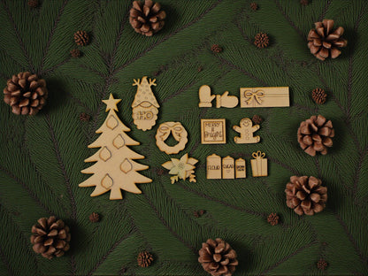 Christmas Hutch Shelf Sitter – Unfinished MDF Décor Set