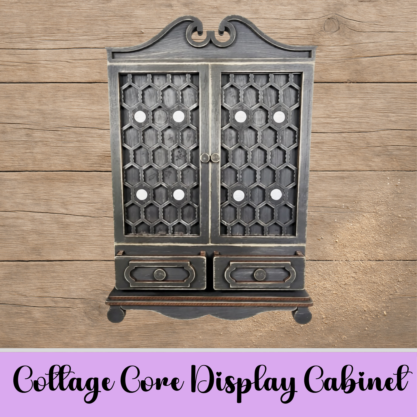 Unfinished Cottage Core Display Cabinet Base