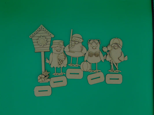 Summer Fun Wooden Bird Set
