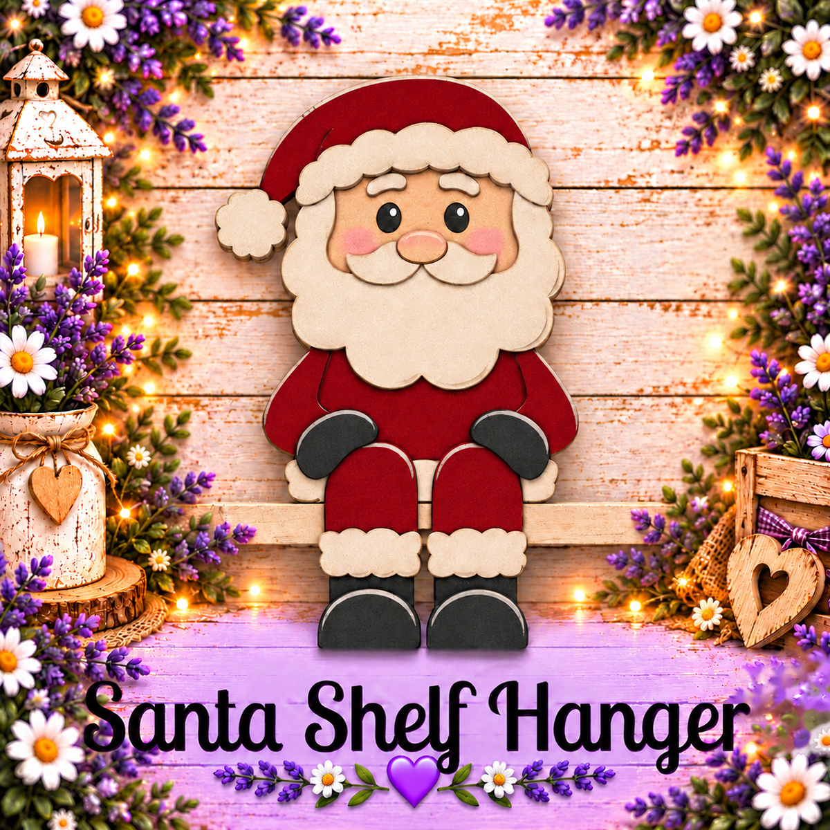 Unfinished MDF Santa Shelf Hanger