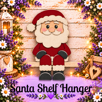 Unfinished MDF Santa Shelf Hanger
