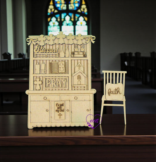 Faith Hutch – Unfinished MDF DIY Décor Set