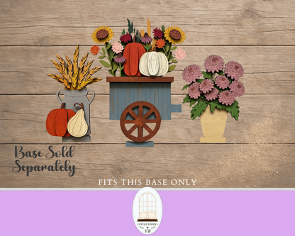 Unfinished MDF Fall Harvest Arched Window Insert Set – DIY Interchangeable Decor