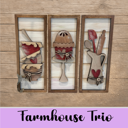 Unfinished MDF Farmhouse Trio
