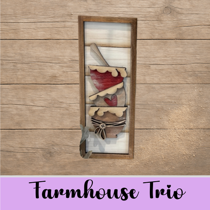 Unfinished MDF Farmhouse Trio