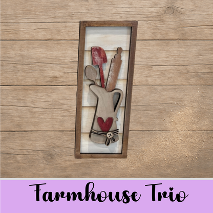 Unfinished MDF Farmhouse Trio