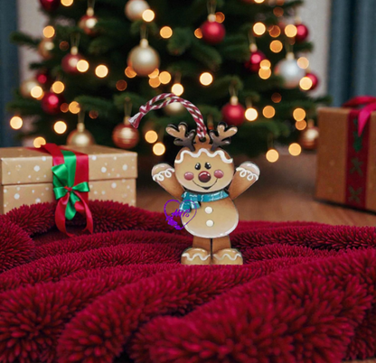 Whimsical Gingerbread Ornament Set – Layered Christmas Cuties