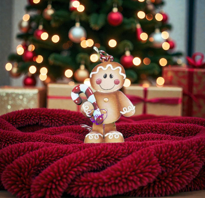 Whimsical Gingerbread Ornament Set – Layered Christmas Cuties