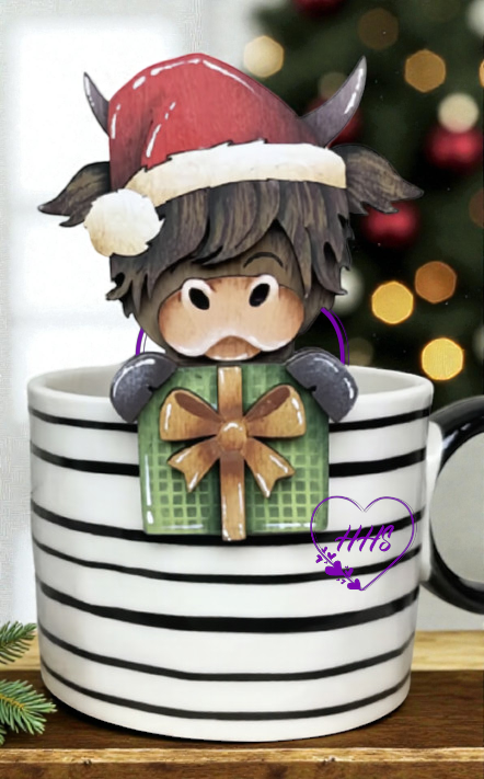 Holiday Gift Highland Cow Interchangeable Insert