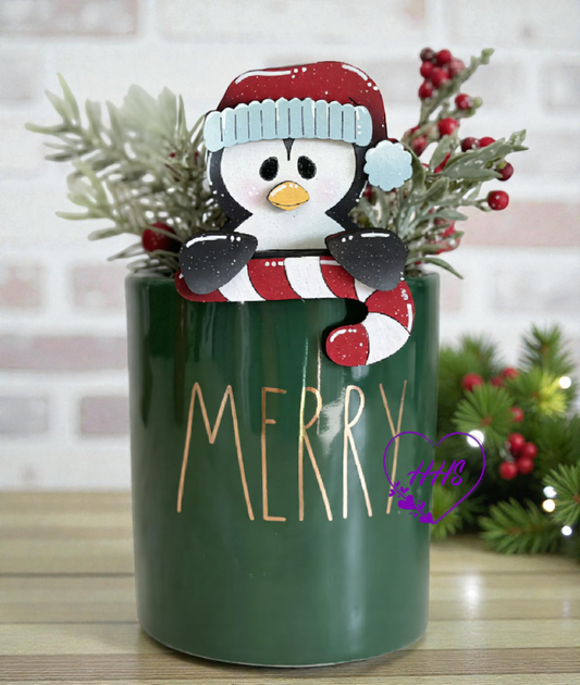 Candy Cane Penguin Interchangeable Insert