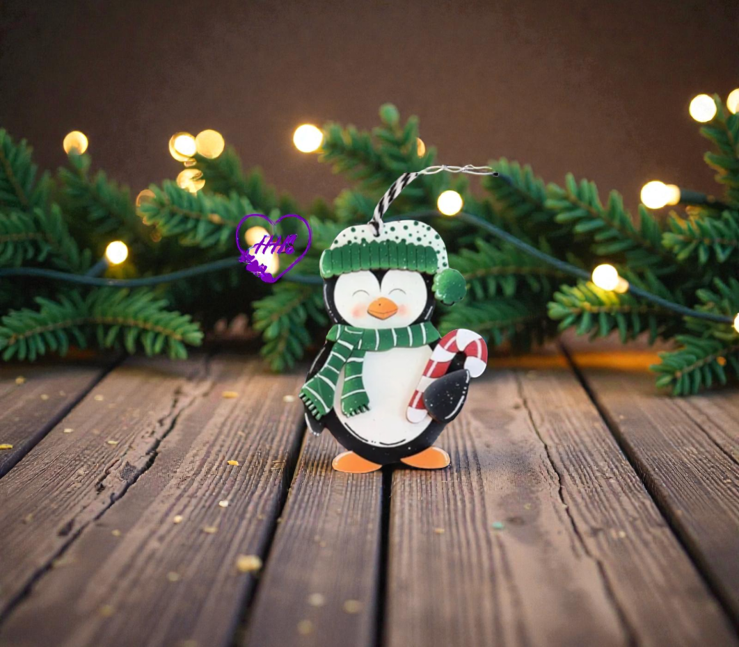 Whimsical Penguin Ornament Set – Layered Christmas Cuties