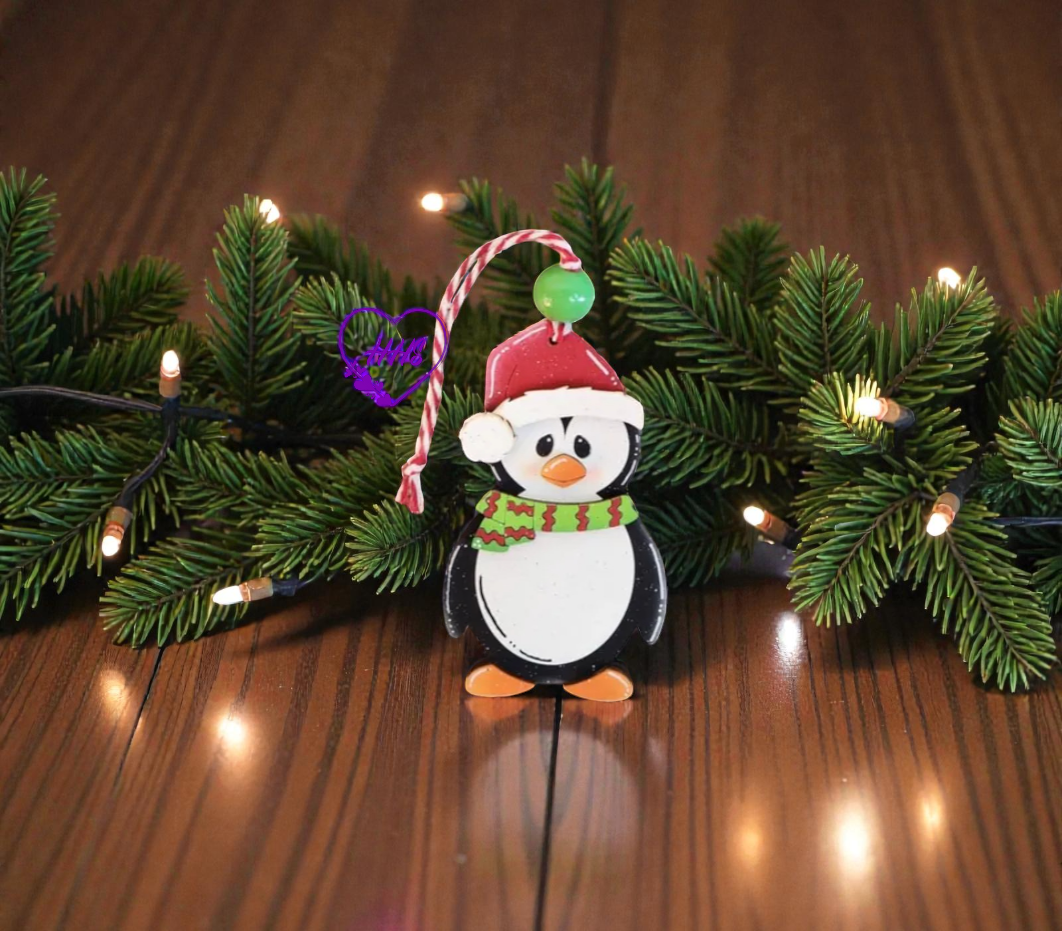 Whimsical Penguin Ornament Set – Layered Christmas Cuties