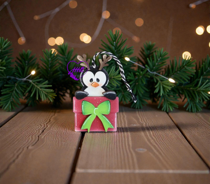 Whimsical Penguin Ornament Set – Layered Christmas Cuties