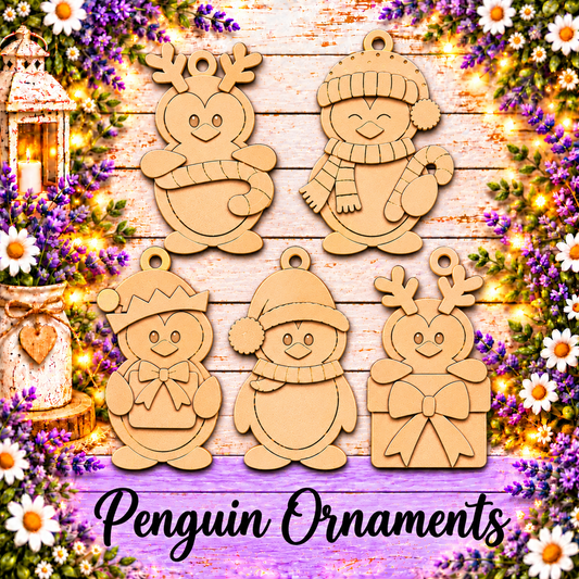 Penguin Christmas Ornaments – Set of 5