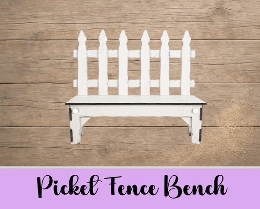 Unfinished MDF Picket Fence Bench Base, Kit