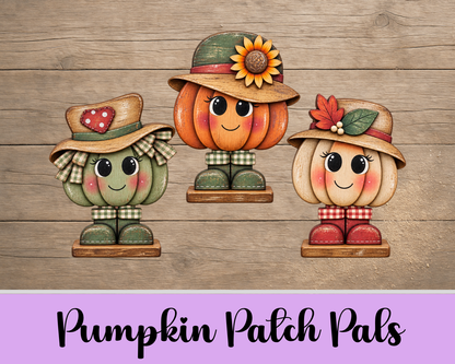 Pumpkin Patch Pals – Unfinished MDF Fall Shelf Sitters